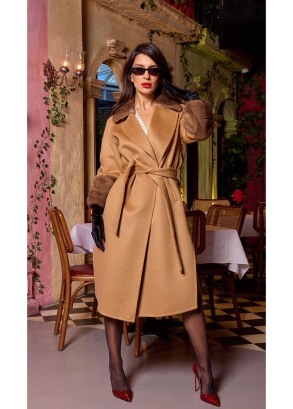 LORO PİANA BROWN LONG MINK COAT