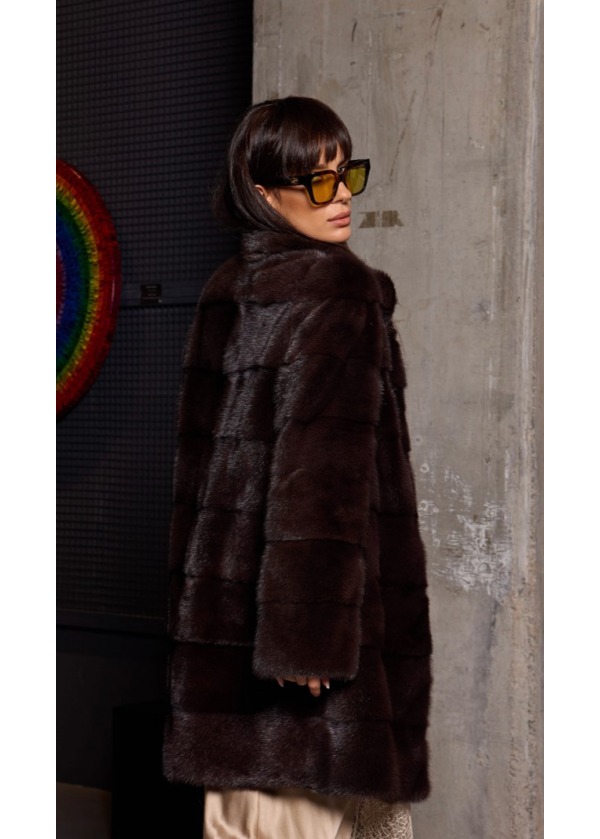 MİNK LONG COAT DOUBLEFACE BROWN