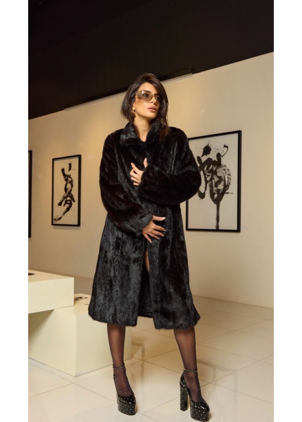 MİNK LONG COAT BLACK