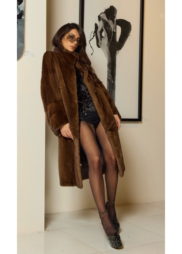 MİNK LONG COAT BROWN