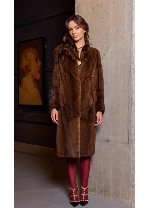 MİNK BROWN LONG COAT 